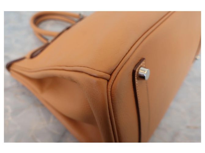 Borsa Hermès Birkin in vitello liscio marrone con hardware in palladio 35 - vista 7