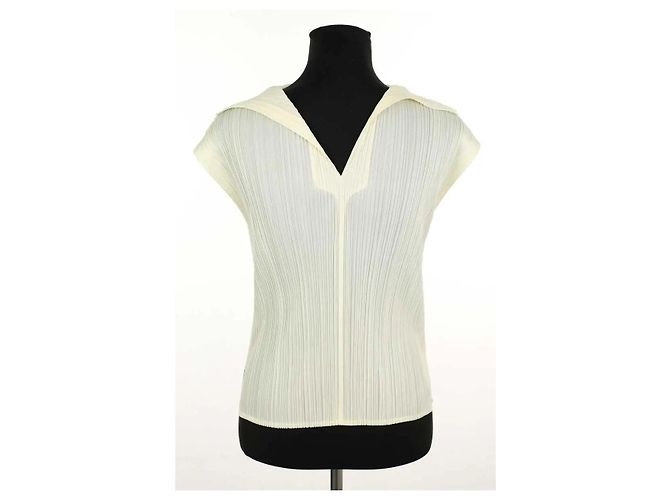Pleats Please Top sin mangas amarillo - vista 4