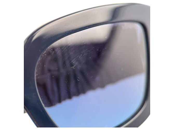 Timeless Chanel Occhiali da sole quadrati in acetato e pelle di vitello bicolore Multicolore - vista 12
