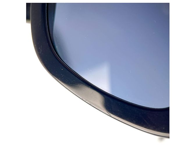 Timeless Chanel Occhiali da sole quadrati in acetato e pelle di vitello bicolore Multicolore - vista 9