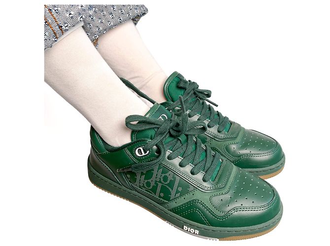 Dior Baskets Obliques en Cuir B27 38 Vert - vue 2