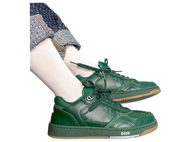 Dior Baskets Obliques en Cuir B27 38 Vert - vue 3