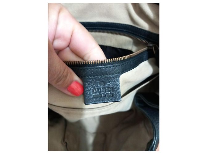 Borsa tote Gucci in pelle nera Nero - vista 5