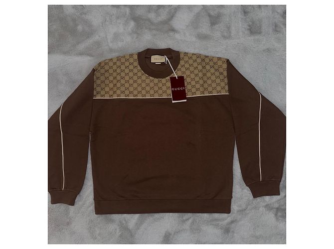 Gucci GG Monogram Pullover Brown Cotton - view 3