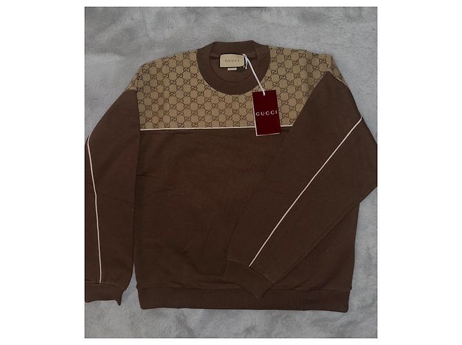 Gucci GG Monogram Pullover Brown Cotton - view 5