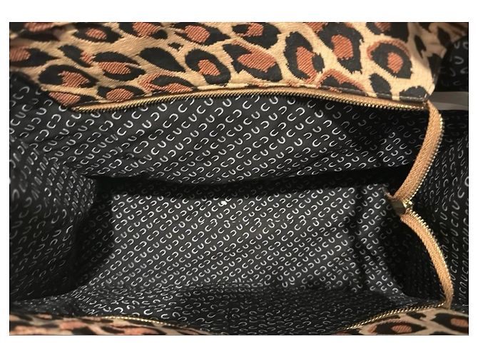 Autre Marque Codello - Borsa tote in tela e pelle con stampa leopardata Marrone Nero Arancione Stampa leopardo - vista 4
