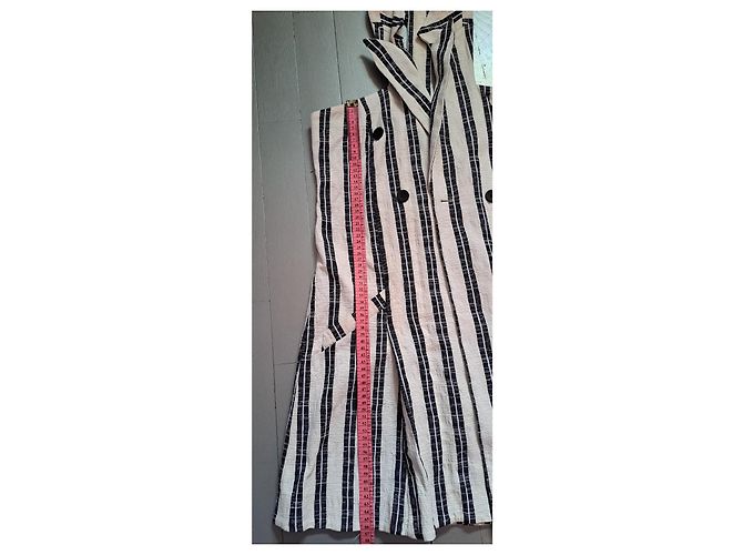 Vestido Kenzo de algodón a rayas negro y crema Blanco roto - vista 10