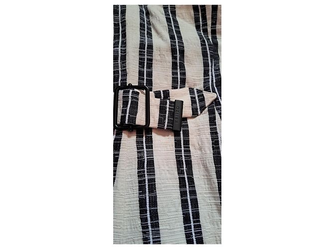 Vestido Kenzo de algodón a rayas negro y crema Blanco roto - vista 5