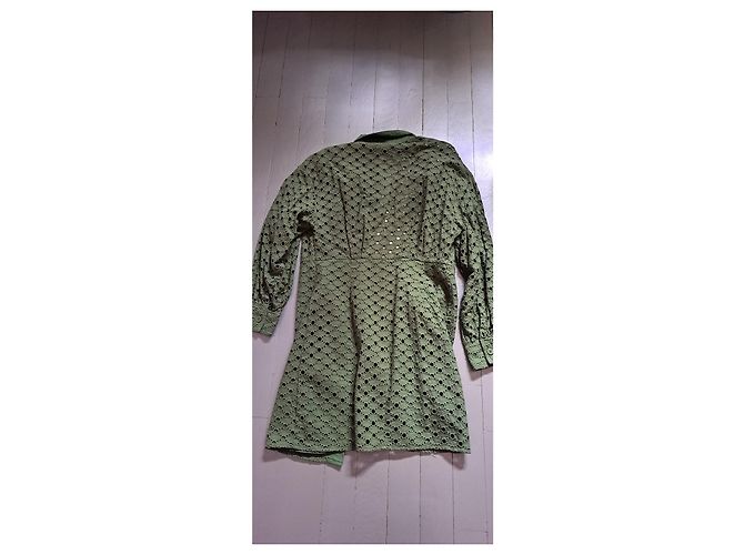 Sandro Kleid aus Baumwolle Khaki - Ansicht 3