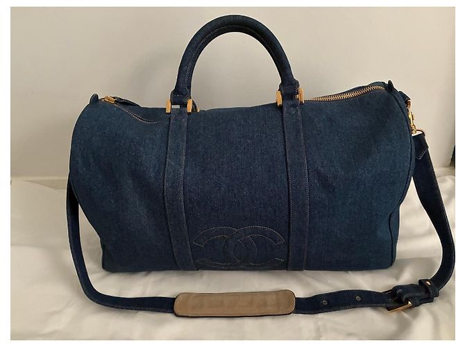Borsa Boston Chanel Blu - vista 2