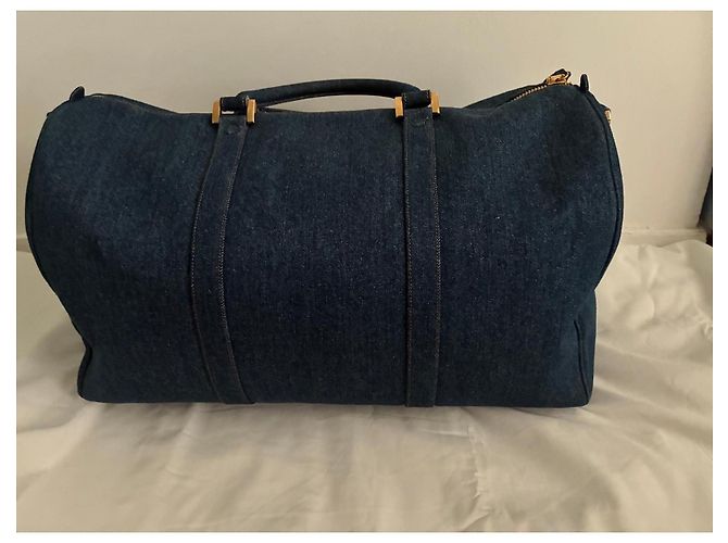 Borsa Boston Chanel Blu - vista 3