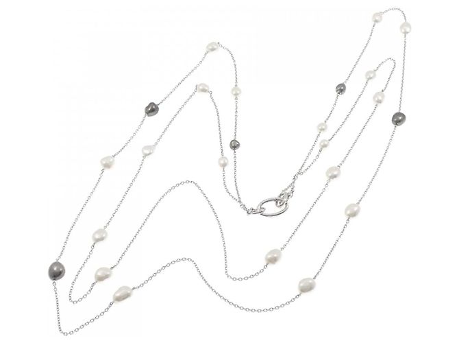 Set collana e bracciale Mikimoto in Au750 con perle del Mar del Sud bianche e nere - vista 5