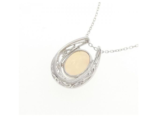 Autre Marque Collana in oro bianco Au750 con opale e diamanti Argento - vista 4