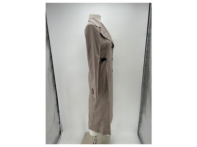 Courreges Abrigo largo beige a cuadros - vista 3