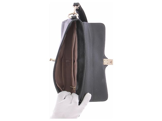 Autre Marque Borsa a mano LANCASTER in pelle nera Nero - vista 5