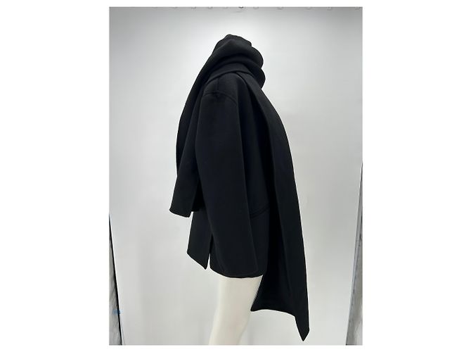 Sandro Manteau noir avec écharpe amovible Black - view 3