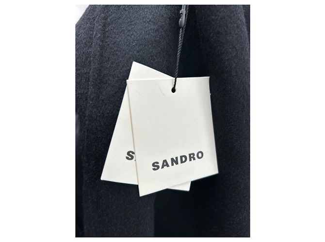 Sandro Manteau noir avec écharpe amovible Black - view 5