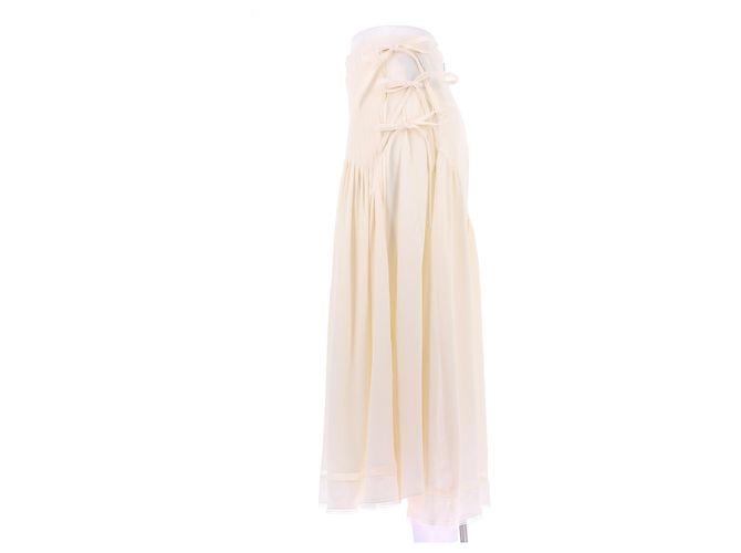 Falda larga beige con lazo Paco Rabanne - vista 4