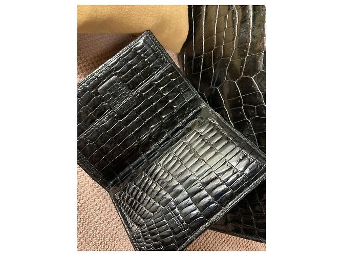 Céline Set di borsa e portafoglio in vera pelle di coccodrillo Nero - vista 10