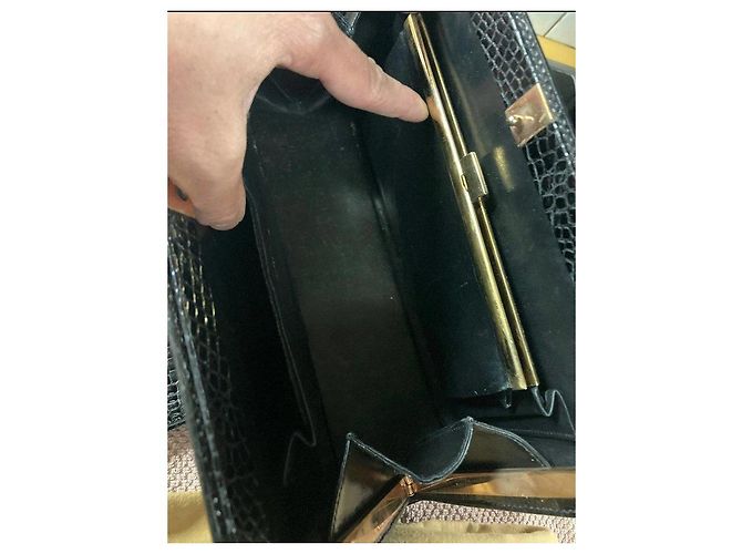 Céline Set di borsa e portafoglio in vera pelle di coccodrillo Nero - vista 15