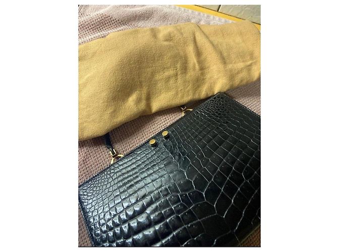 Céline Set di borsa e portafoglio in vera pelle di coccodrillo Nero - vista 4