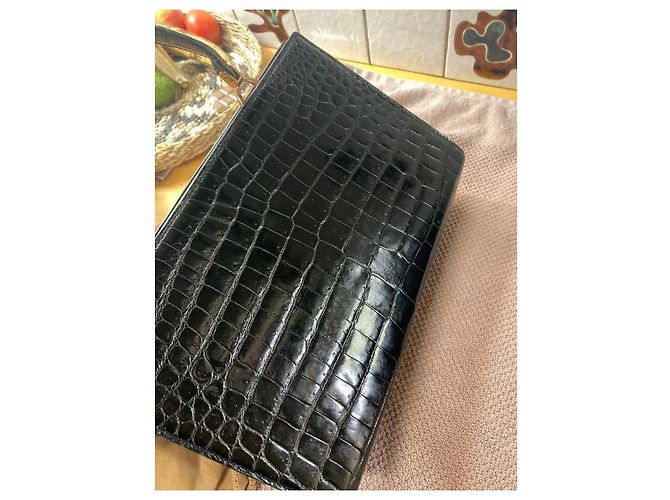 Céline Set di borsa e portafoglio in vera pelle di coccodrillo Nero - vista 8