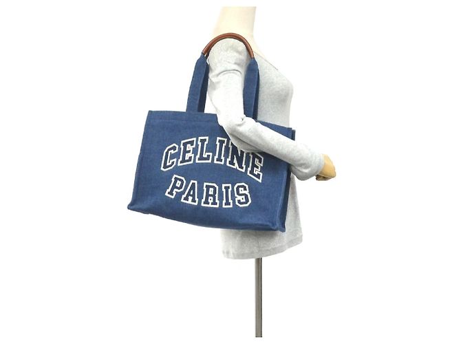 Céline Celine Große Cabas-Tasche in Denim Blau - Ansicht 12