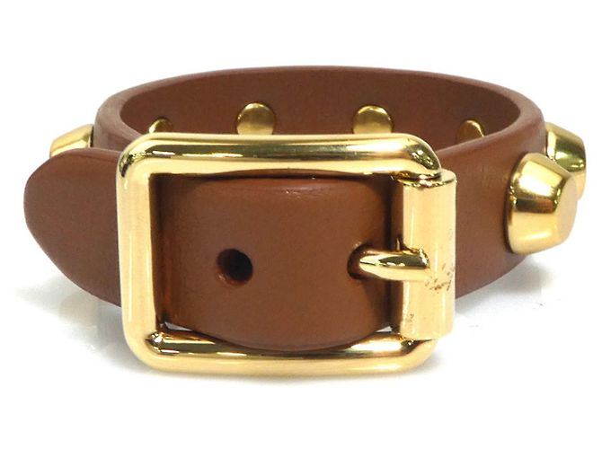 Bracciale in pelle marrone Prada con charm - vista 3