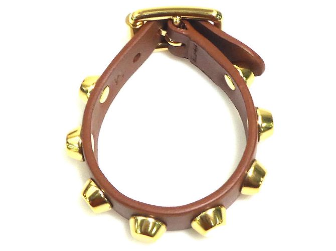 Bracciale in pelle marrone Prada con charm - vista 5
