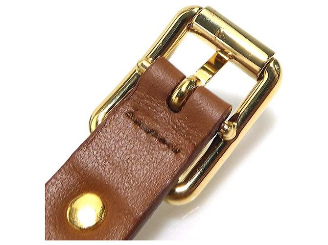 Bracciale in pelle marrone Prada con charm - vista 8