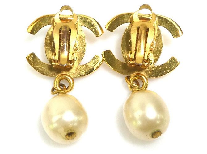 Orecchini a clip in oro e bianco sporco di Chanel D'oro - vista 4