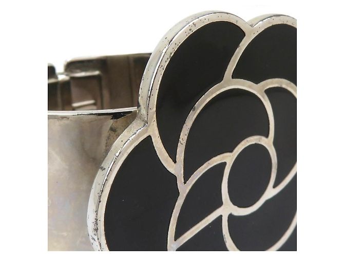 Bracciale Bangle Chanel in nero e argento - vista 7