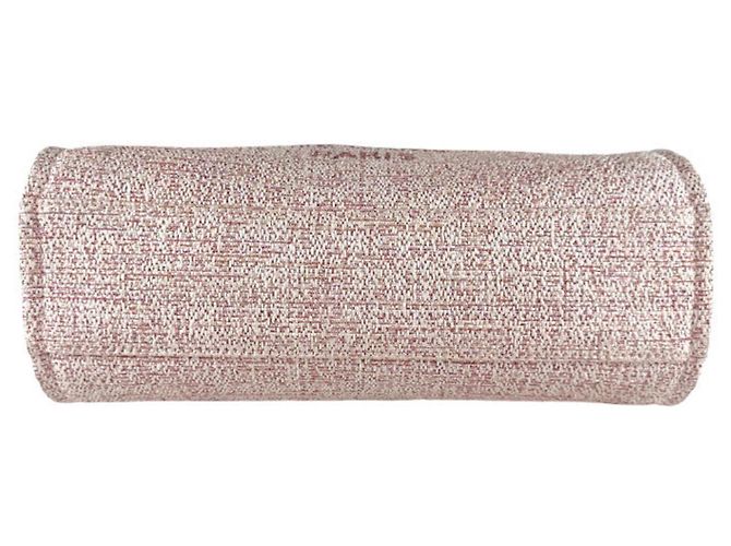 Borsa a Spalla Chanel Deauville MM in Tweed Rosa - vista 4