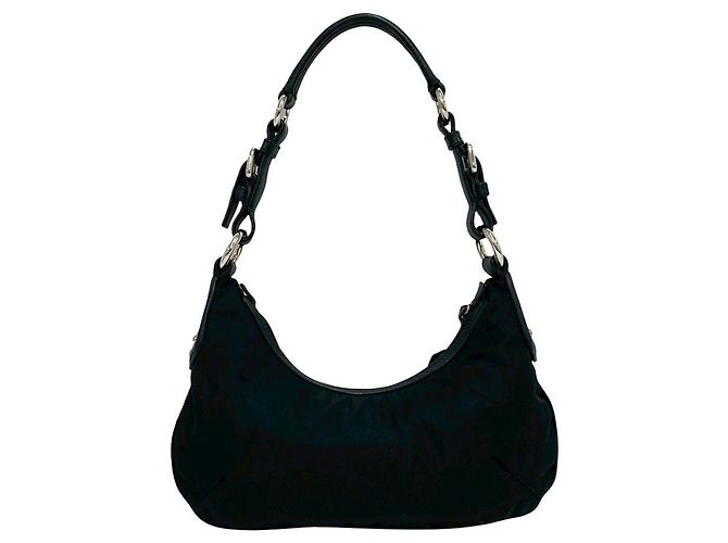 Borsa a spalla in tessuto nero con perline Prada Bear per la sera - vista 2