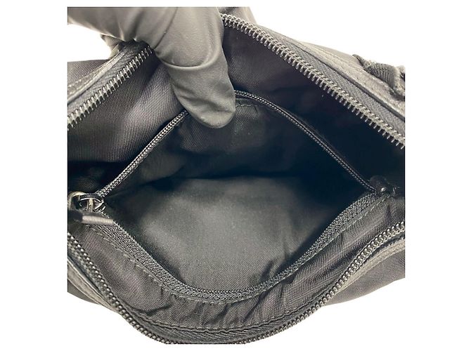 Borsa a spalla in tessuto nero con perline Prada Bear per la sera - vista 3