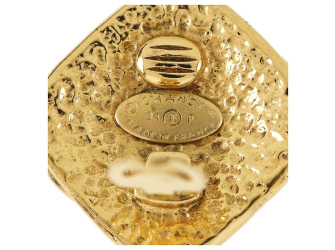 Orecchini a clip a forma di diamante placcati in oro CC dorato Chanel D'oro - vista 4