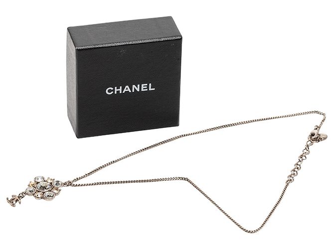 Collana Pendente CC Strass in Ottone Argento Chanel - vista 6