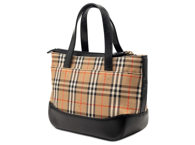 Burberry Beiger Haymarket Check Canvas Handtasche - Ansicht 2