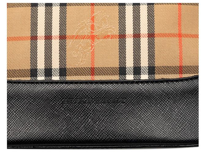 Burberry Beiger Haymarket Check Canvas Handtasche - Ansicht 5