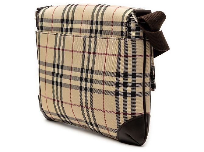 Borsa a tracolla in tela check beige Burberry - vista 2