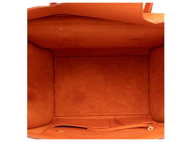 Céline Celine Orange Kleine genarbte Kalbsleder Krawattenknoten-Handtasche - Ansicht 4