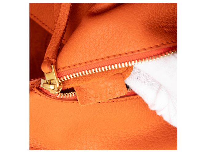 Céline Celine Orange Kleine genarbte Kalbsleder Krawattenknoten-Handtasche - Ansicht 6