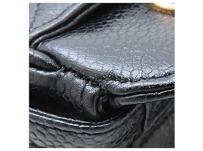 Borsa a spalla Chanel in caviar trapuntato nero con tasca frontale CC - vista 14