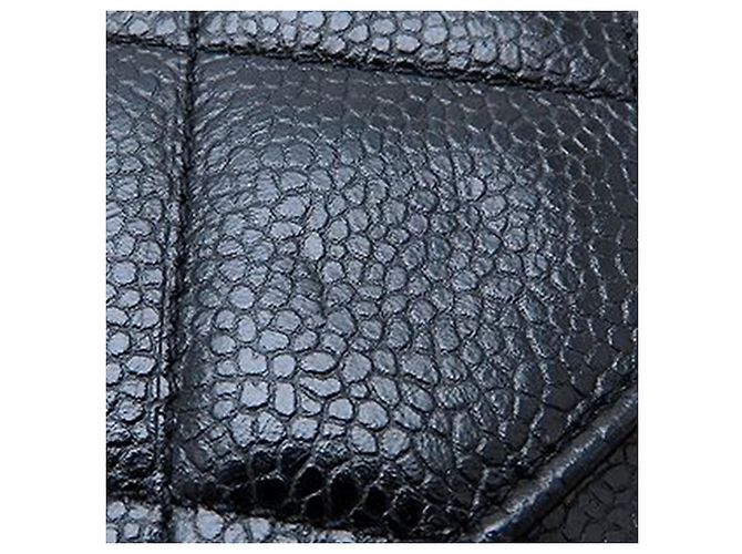 Borsa a spalla Chanel in caviar trapuntato nero con tasca frontale CC - vista 19
