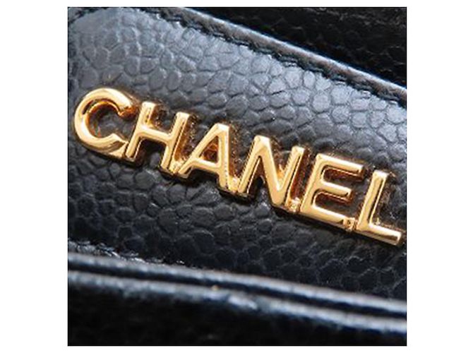 Borsa a spalla Chanel in caviar trapuntato nero con tasca frontale CC - vista 22