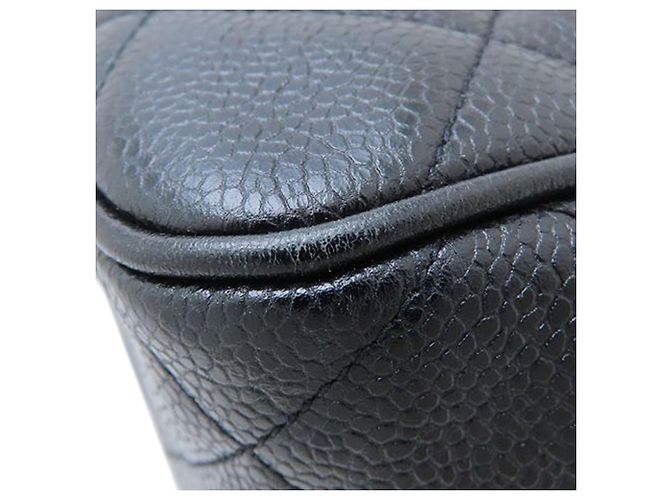Borsa a spalla Chanel in caviar trapuntato nero con tasca frontale CC - vista 25