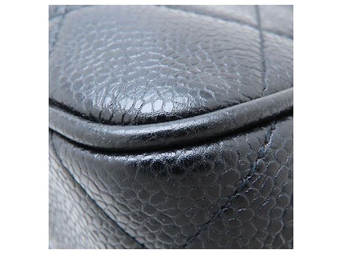 Borsa a spalla Chanel in caviar trapuntato nero con tasca frontale CC - vista 27