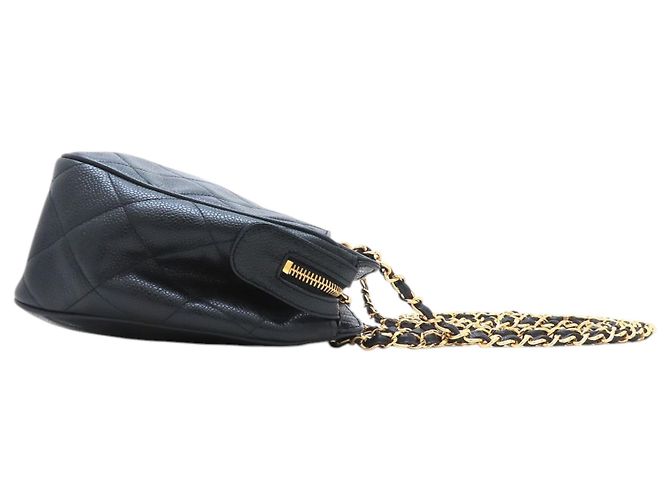 Borsa a spalla Chanel in caviar trapuntato nero con tasca frontale CC - vista 28