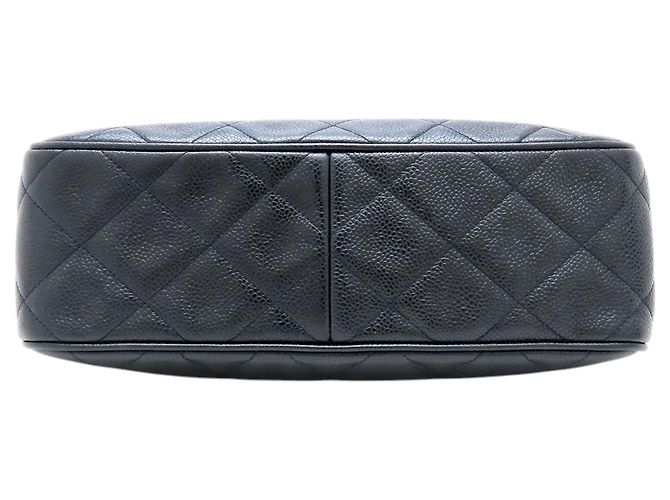 Borsa a spalla Chanel in caviar trapuntato nero con tasca frontale CC - vista 3