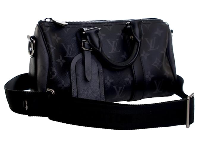 Louis Vuitton Keepall Bandoulière 25 Monogram Eclipse Reverse Nero - vista 2